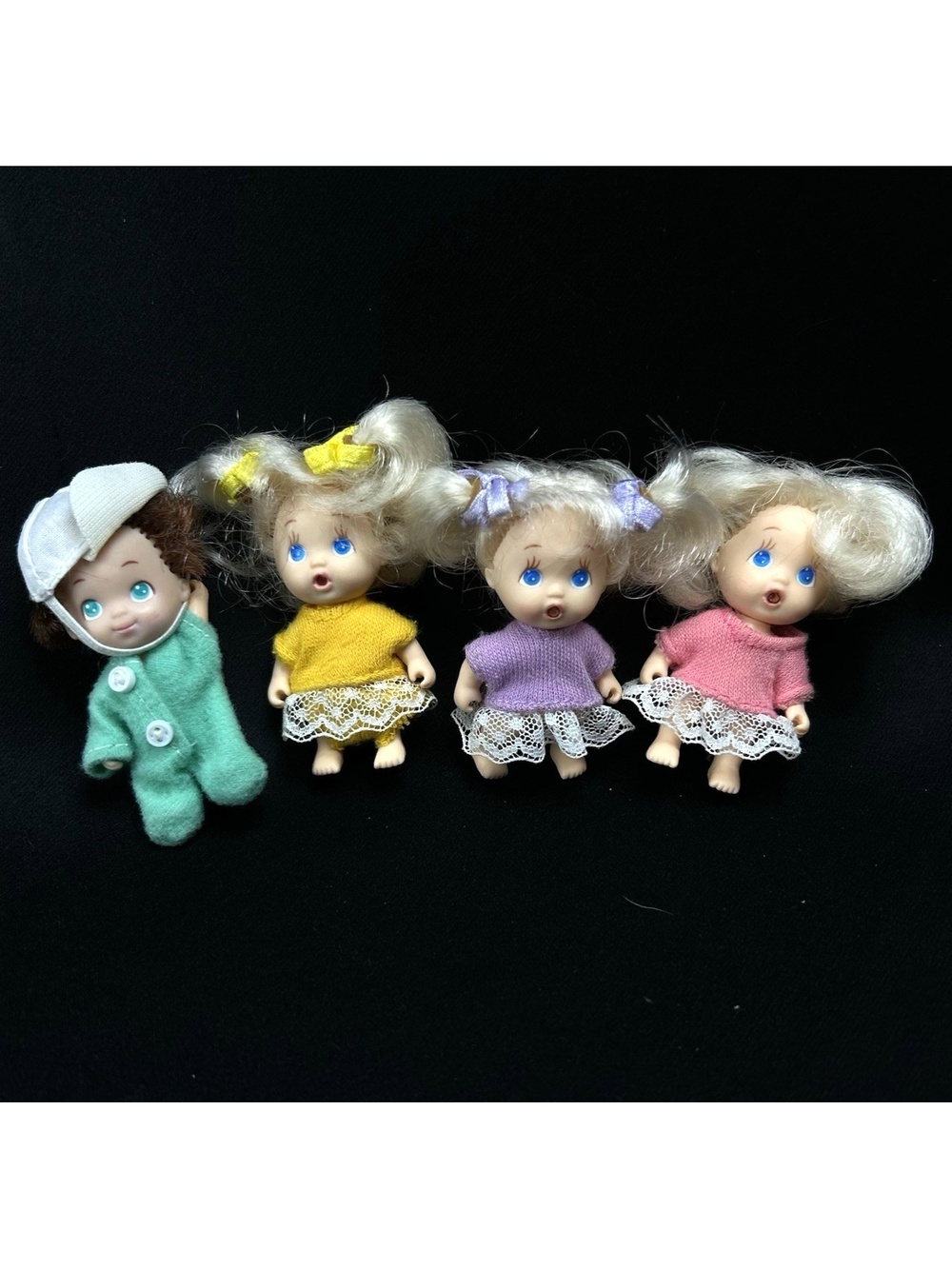 Vintage Tyco Quints Baby Dolls Blonde Hair 1990 Clothes 2.25"